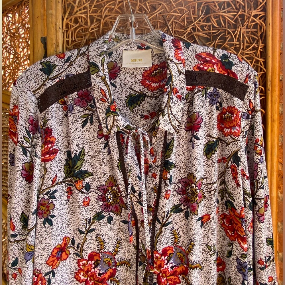 Anthropology Floral Blouse Top Size 14 Women’s New Condition Beautiful - Picture 4 of 15